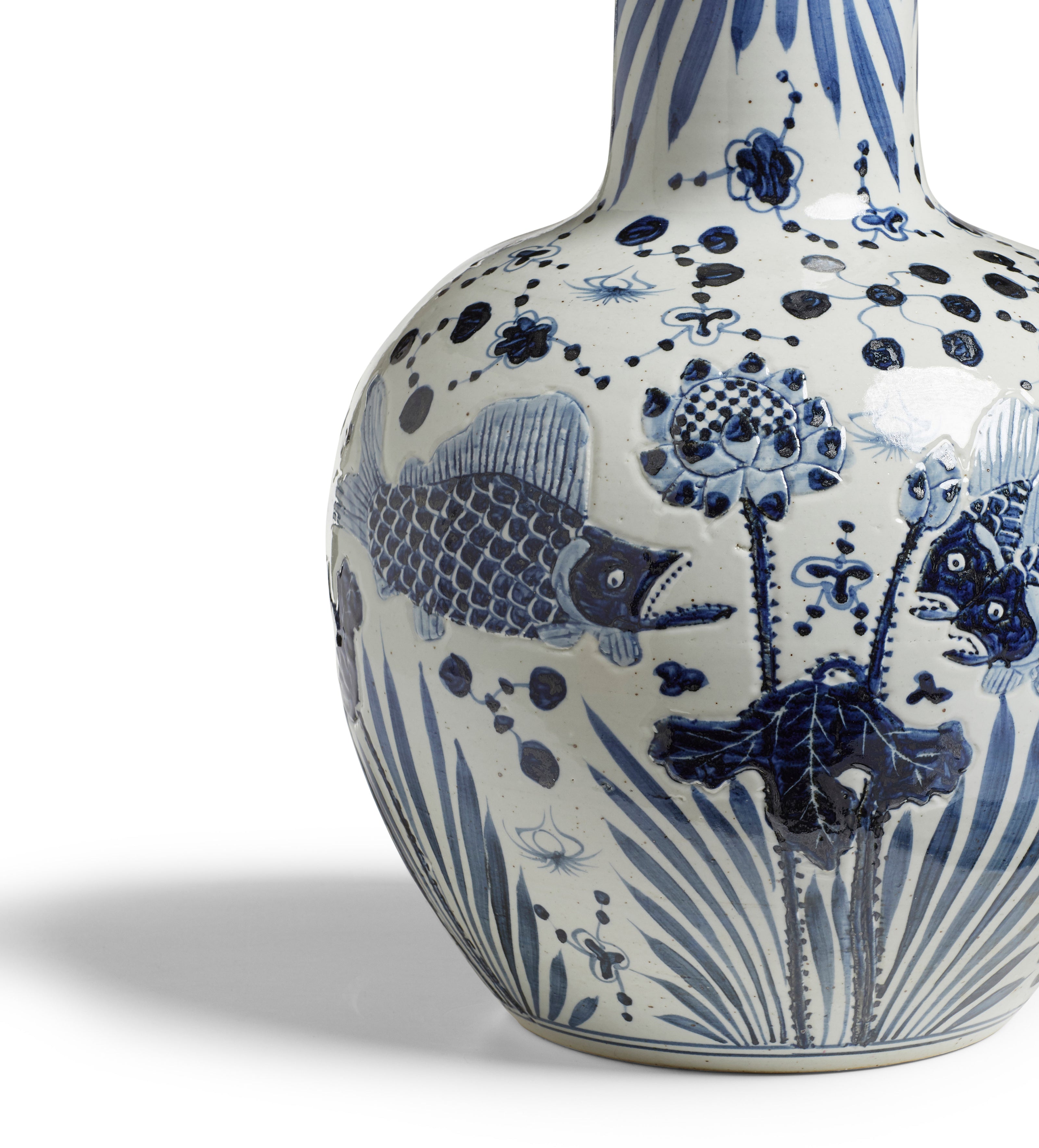 Large Zhoushan Vase - Blue/White