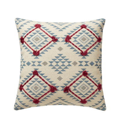 20" Large Yocha Pillow Cover - Blue/Red