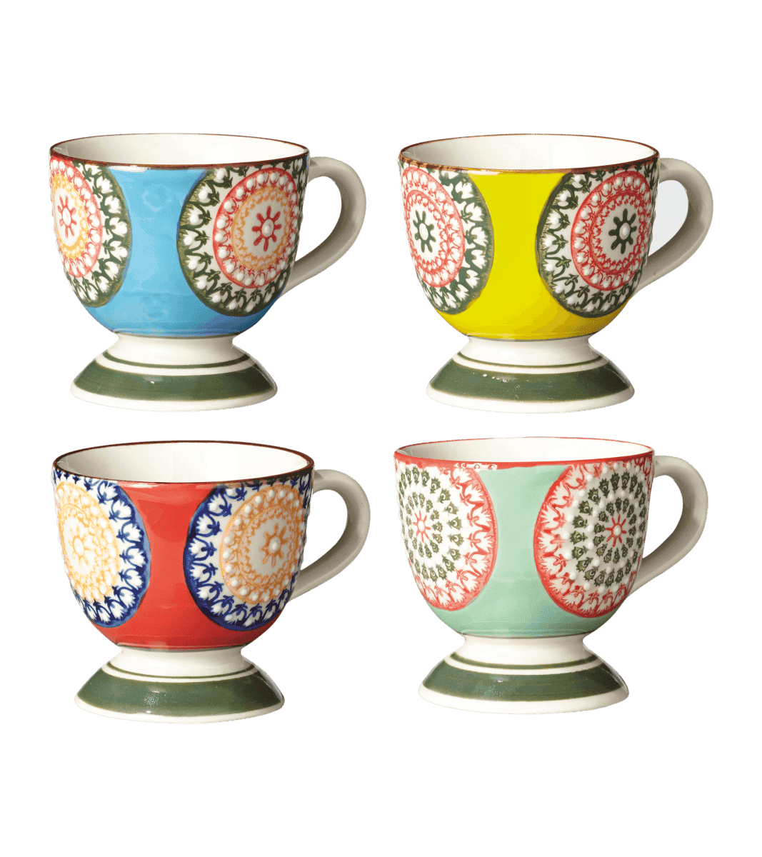 Colorful Espresso Cups Set with Matching Saucers (11 shades) - Black