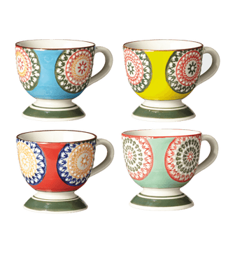 Set of 4 Florya Espresso Mugs - Multi