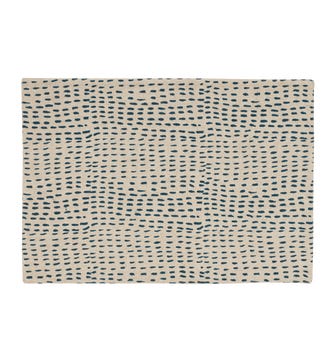 Set of 4 Nostell Dashes & Palm Stripe Reversible Placemats - Air Force Blue