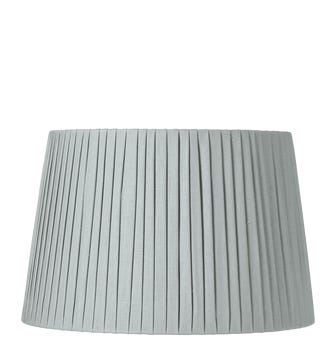 40cm Pleated Linen Lampshade - Grey Blue