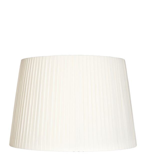 50cm Pleated Linen Lampshade - Off White
