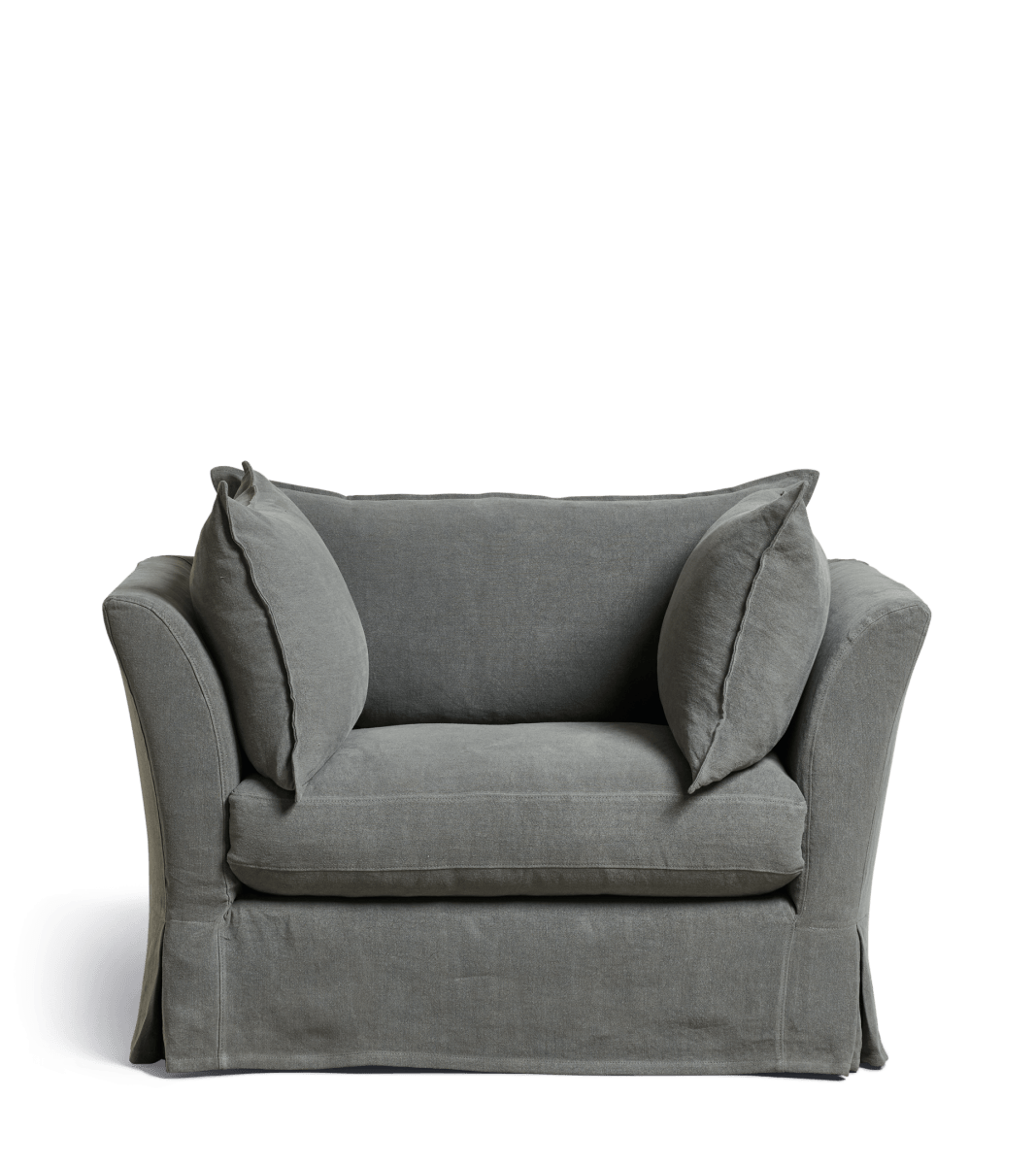 QIHANG-UK Velvet Occasional Chair Grey Tufted Oyster Chair Curved Leisure Chair Fluted Back Fireside Chair Quilted Wooden Lounge Chair Armless Tub Chair Oversized for Living Room Reception Room 