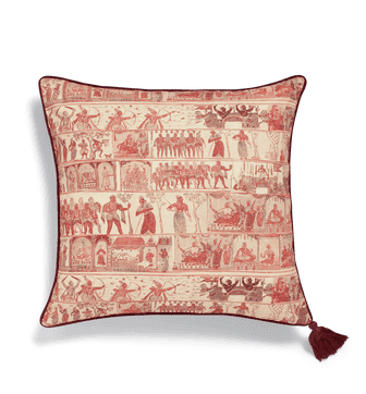 Egyptian Hieroglyphic Panel Print Cushion - Pink