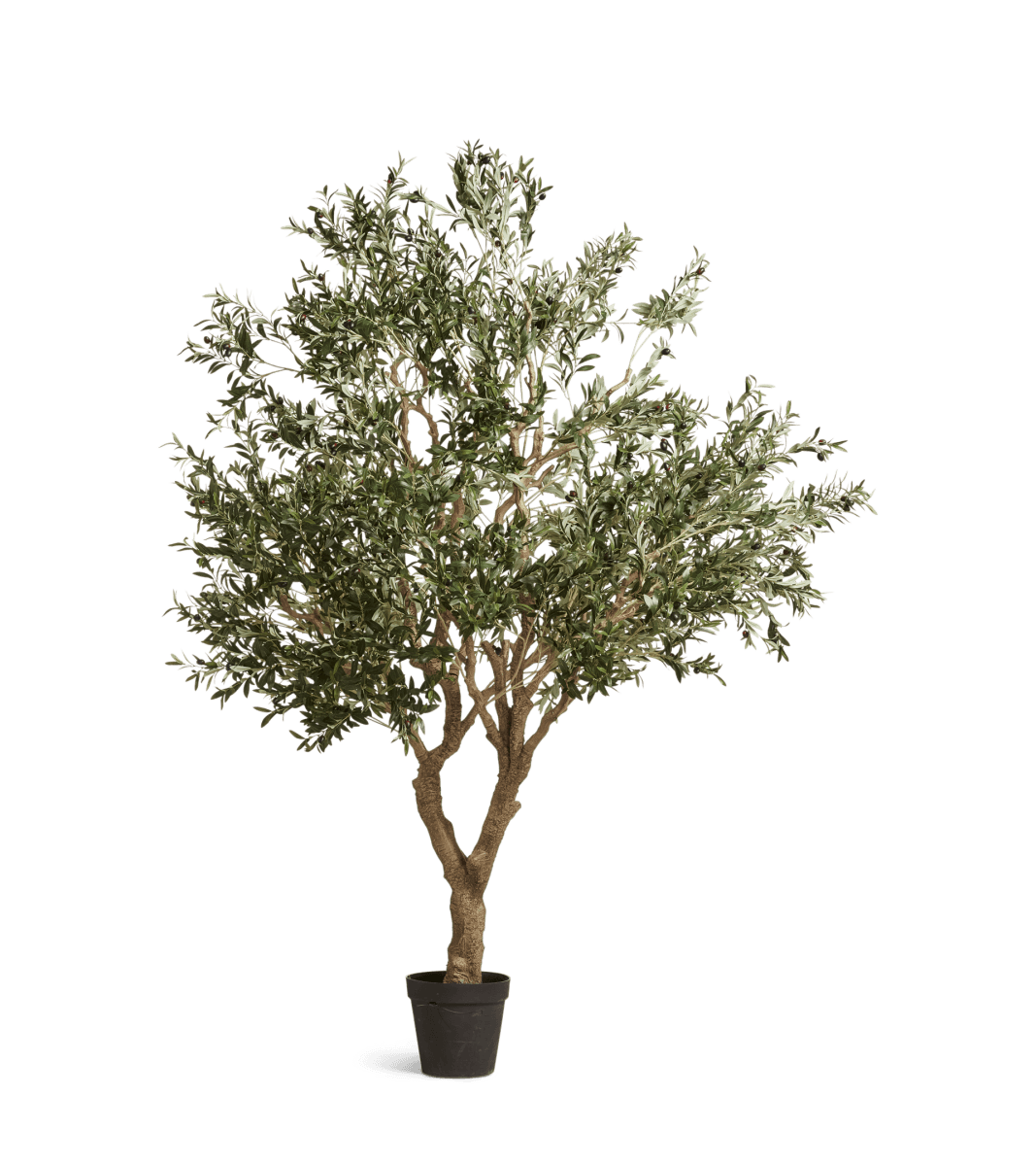 OKA, Faux Potted Olive Tree, Extra Large - Black, Potted Trees, Fabric/Iron/Plastic