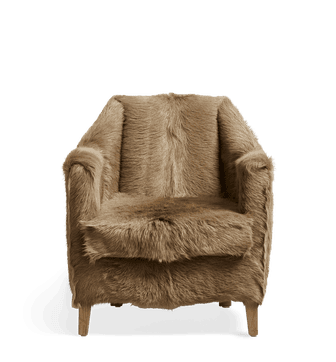 George Club Chair - Fawn Goat Hair