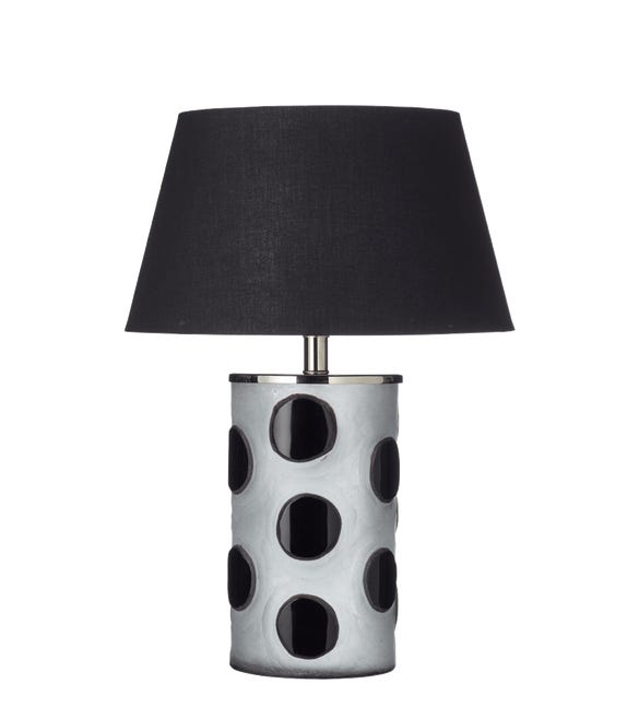 Falkor Glass Polka Dot Table Lamp, Black And White Polka Dot Table Lamp