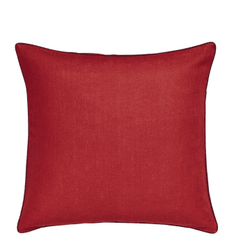 Loose Linen Cushion Cover - Maple Red/Damson