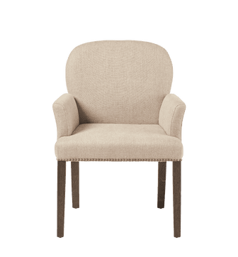 Stafford Dining Chair With Arms - Sand Herringbone