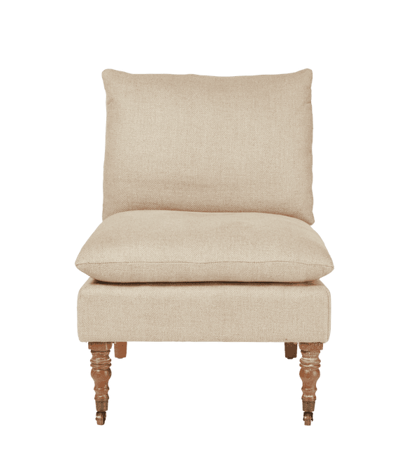 Apadana Herringbone Linen Armless Chair