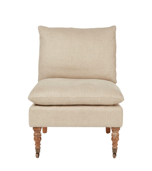 Apadana Herringbone Linen Armless Chair