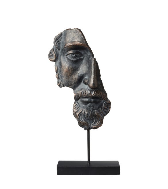 Archytas Half Head Sculpture - Black