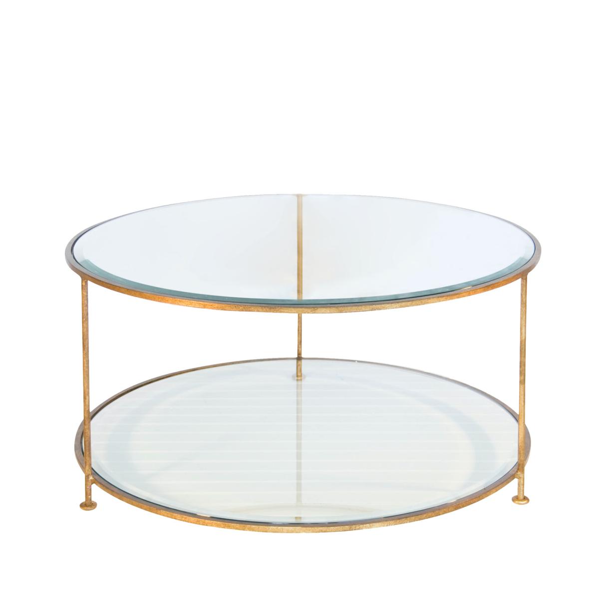 Oka Auryn Round Coffee Table - Brushed Gold