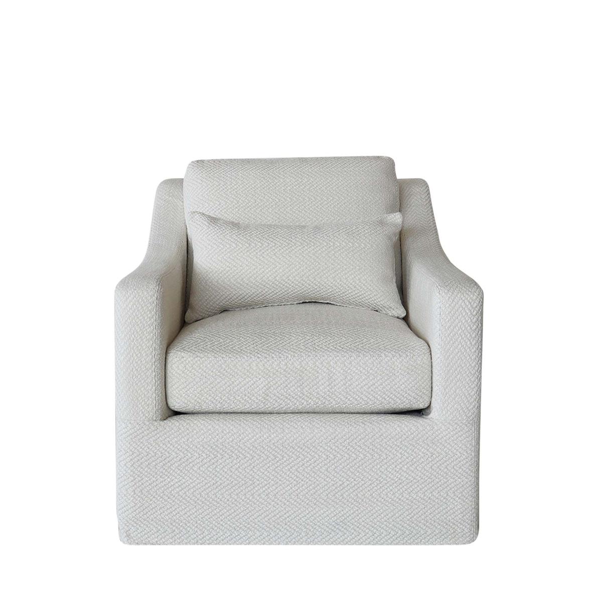 Oka Bernard Swivel Armchair - Cream