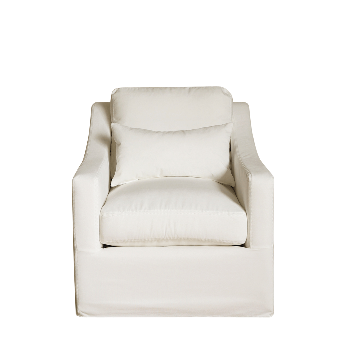 Oka Bernard Performance Linen Swivel Armchair - Pure White In Neutral