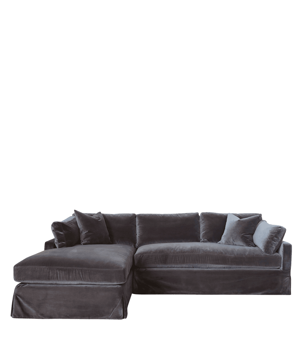 Charcoal on sale velvet sectional