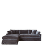 Bernard Velvet Right-Arm Corner Sofa - Charcoal