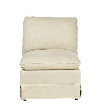 Bretigny Armless Chair - Flax Narrow Herringbone
