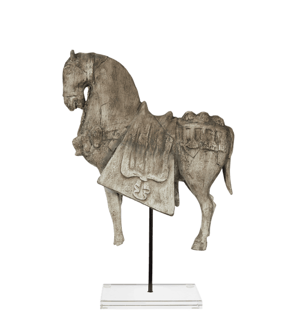 Bucephalus Horse on Acrylic Stand, Large - Verdigris