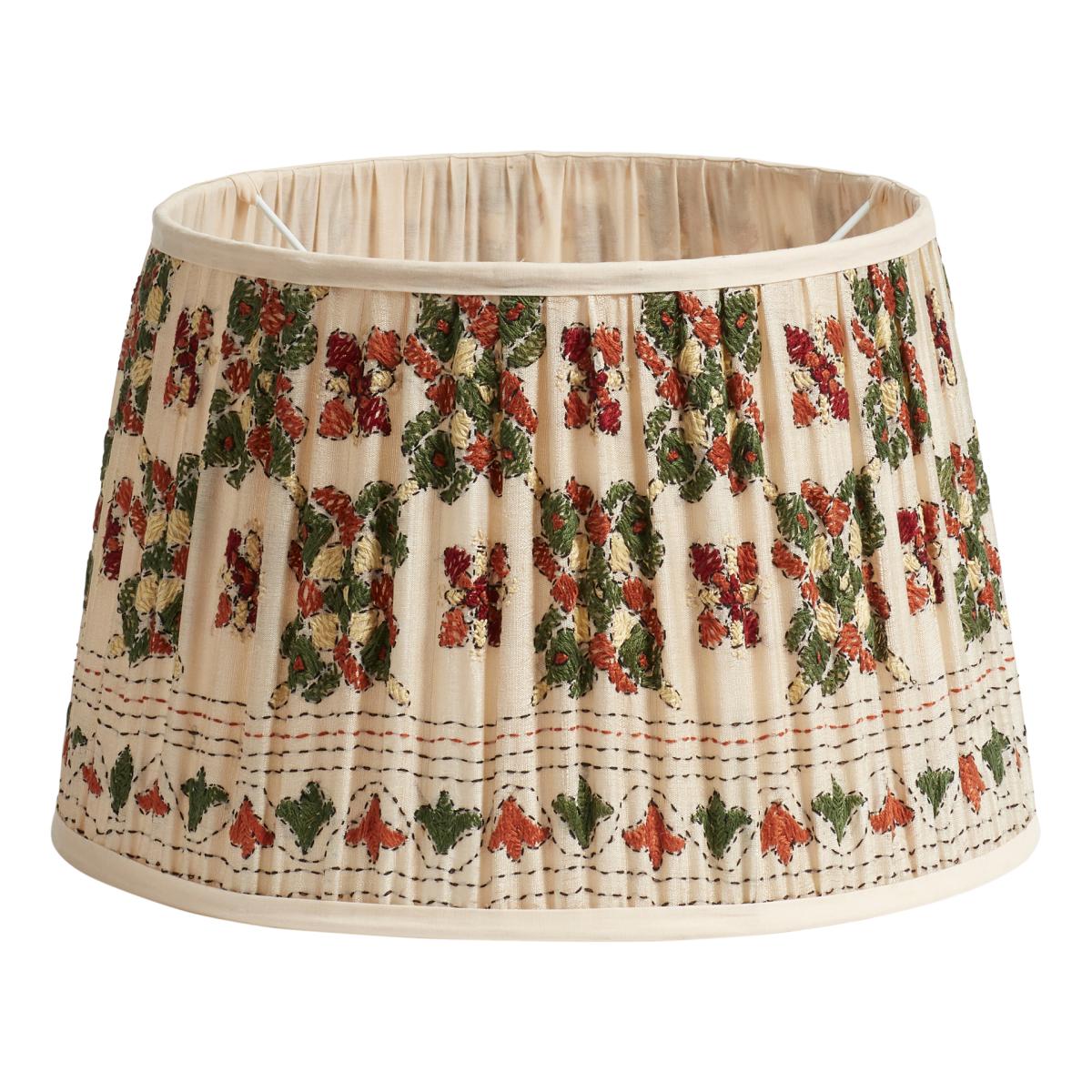 X Cabana Arabesque Lampshade 35cm - Paprika/Moss