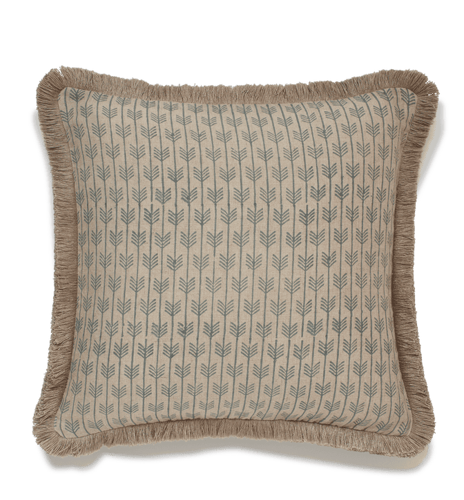 Caladia Pillow Cover with Fringing - Aqua