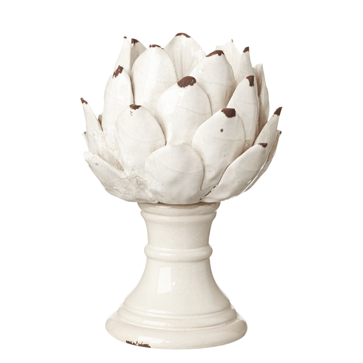 Cardoon Candle Holder, Small - White