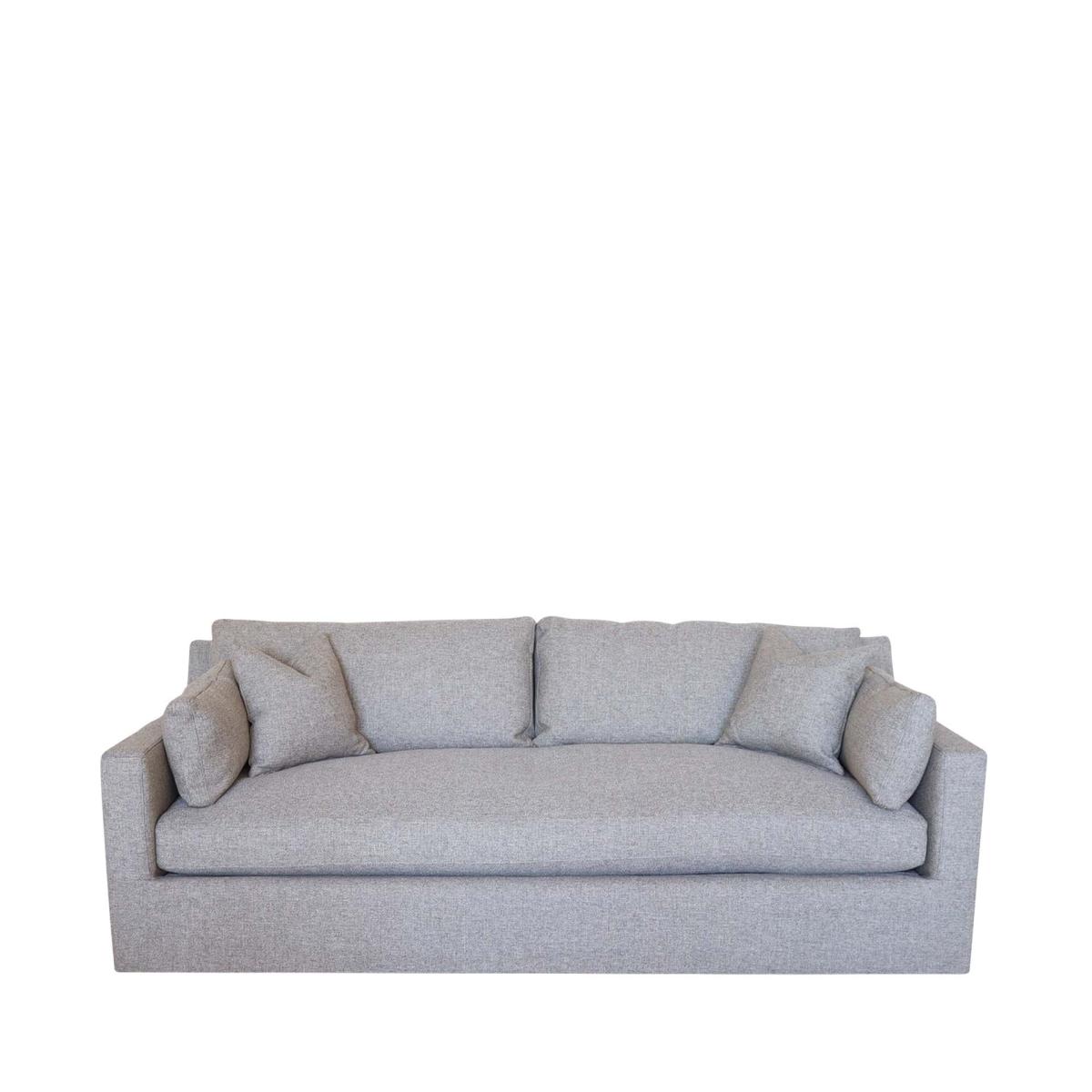 Oka Clarence 8' Grasscloth Linen Sofa - Natural In Gray