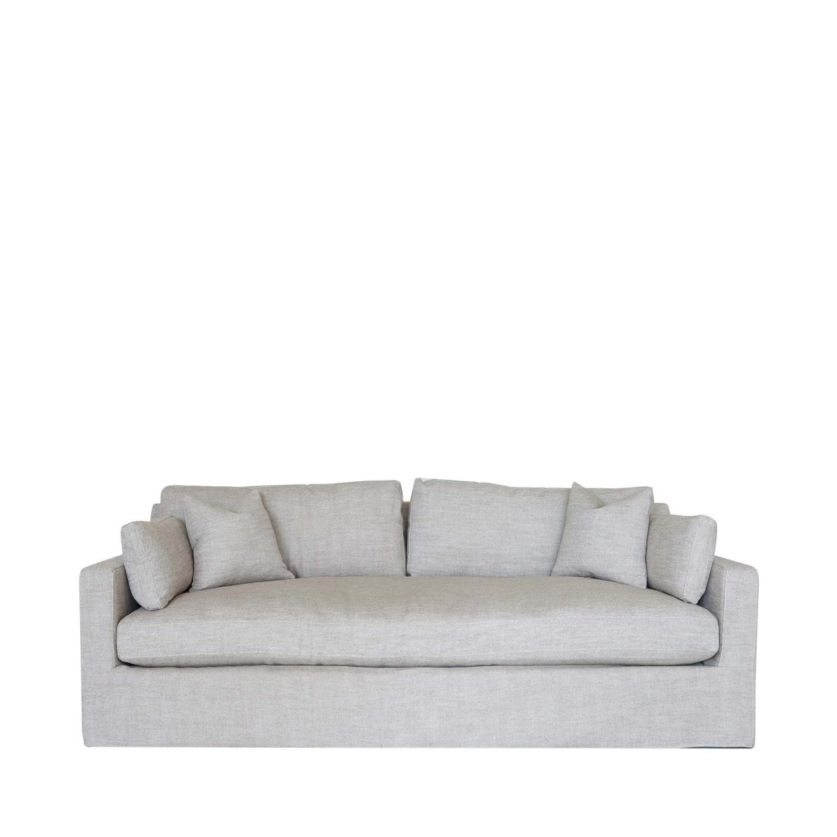 Oka Clarence 8' Linen Sofa - Flax In Gray