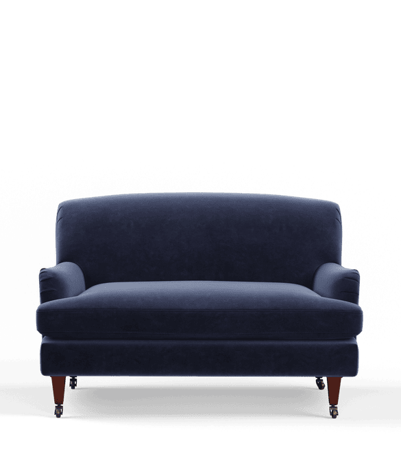 Coleridge 2-Seater Sofa with Velvet Fixed Cover - Sapphire