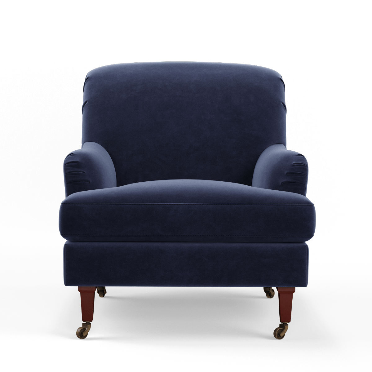 Oka Coleridge Armchair With Velvet Fixed Cover - Sapphire In Blue