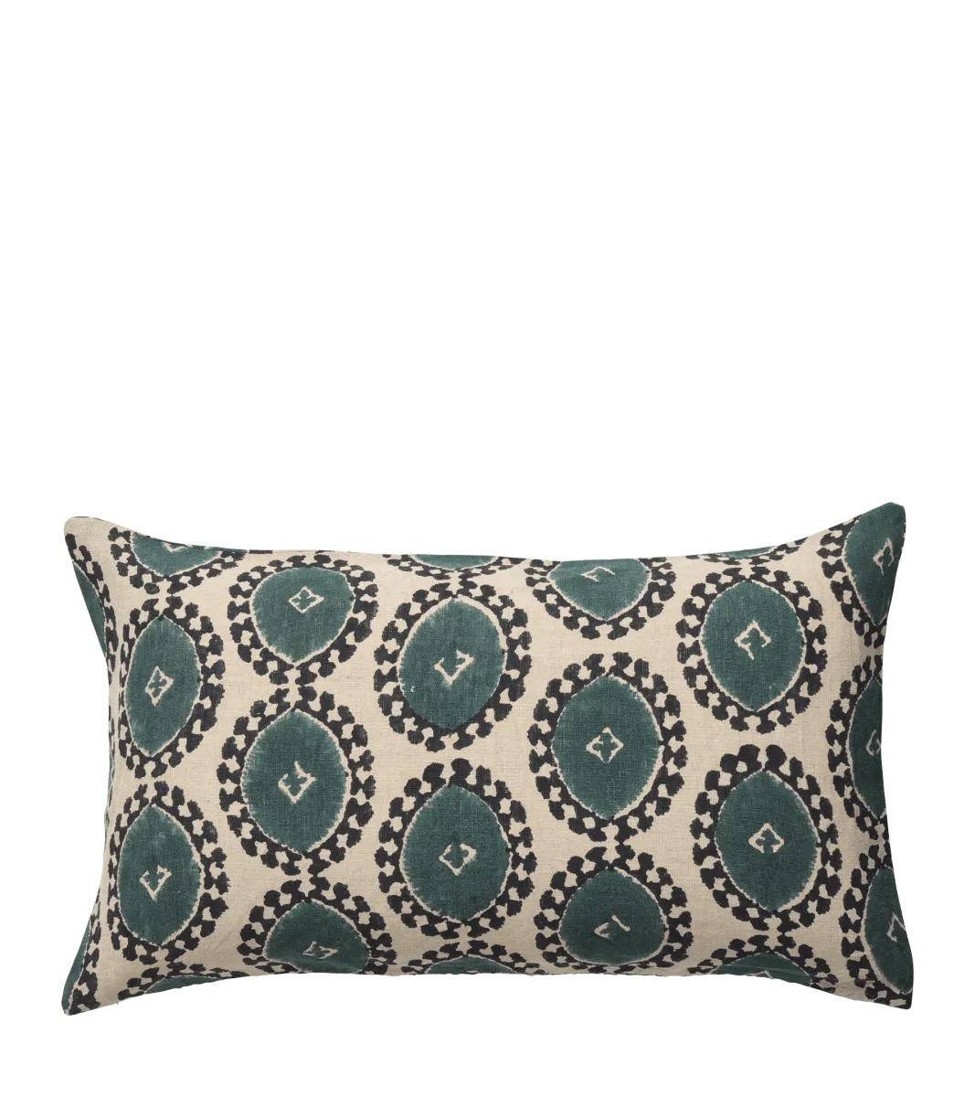 Contorno Small Linen Cushion Cover Blue OKA