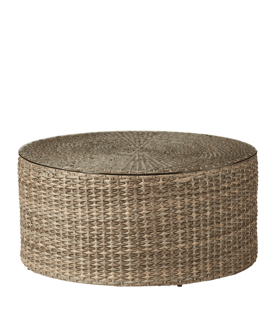 Round wicker outdoor shop coffee table