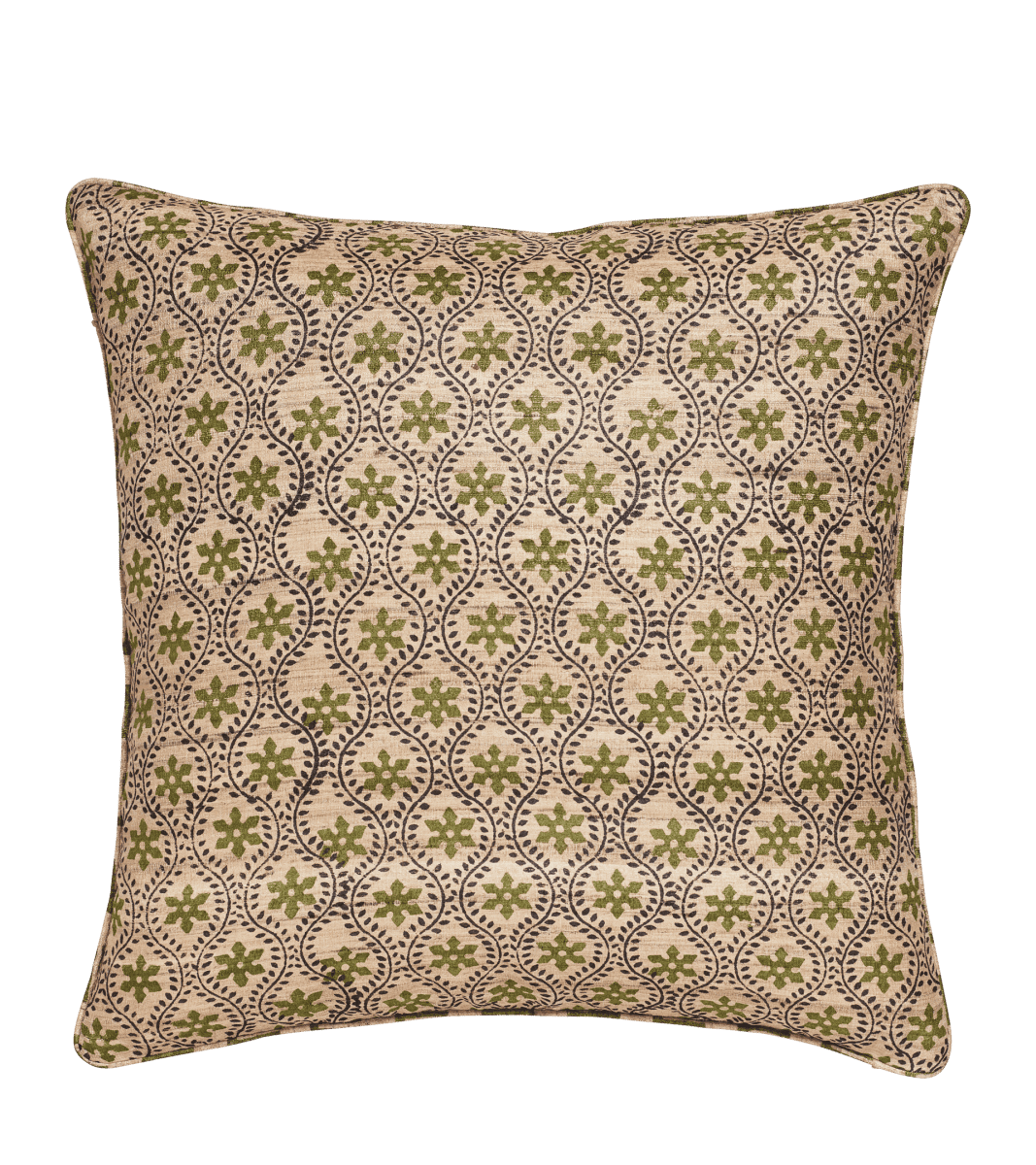 Cyma Pillow Cover - Green / Natural