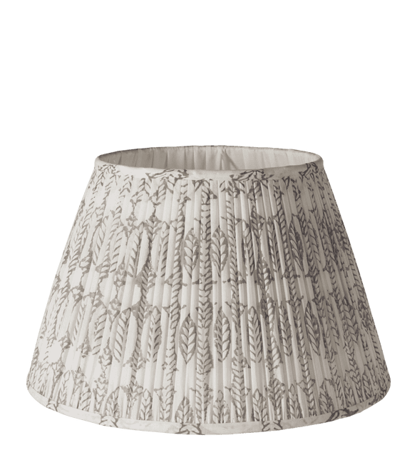 Daun Pleated Cotton Lampshade 35Dia & Carrier - Poppy Seed