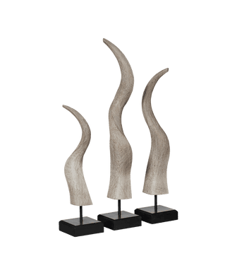 Desir Horn Sculptures Set of 3 - Grey