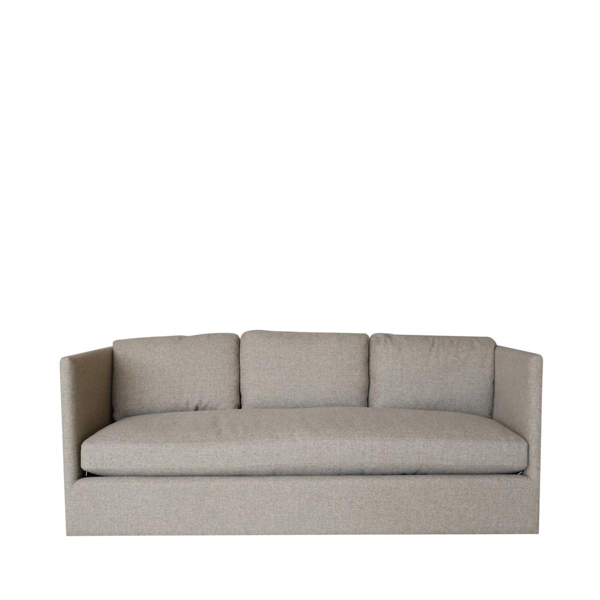 Oka Everard 8' Grasscloth Linen Sofa - Natural In Gray