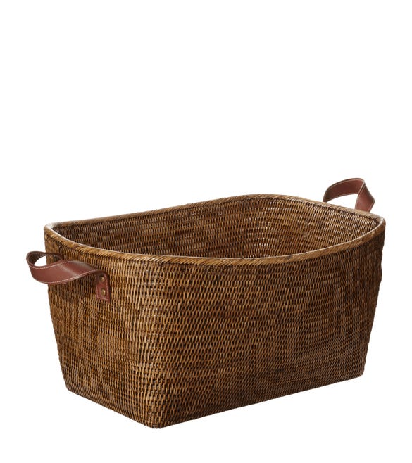 Fairfax Rattan Basket, Large - Brown