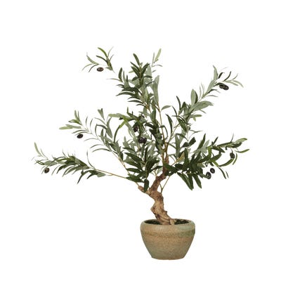 Faux Miniature Olive Tree - Black