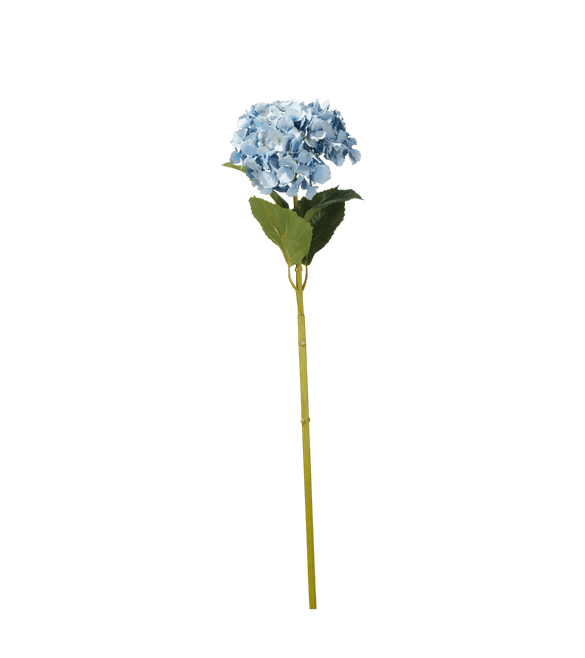 Faux Mophead Hydrangea Stem - Faded Blue