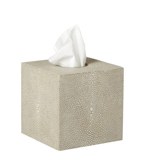 Faux Shagreen Boutique Tissue Box Holder - Taupe