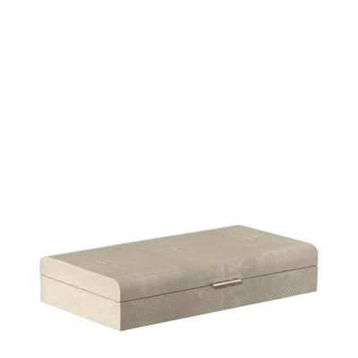Faux Shagreen Heirloom Box, Large - Taupe