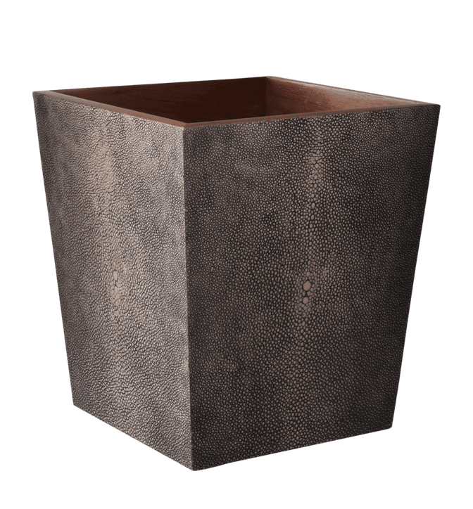 Faux Shagreen Wastepaper Bin - Mole Brown