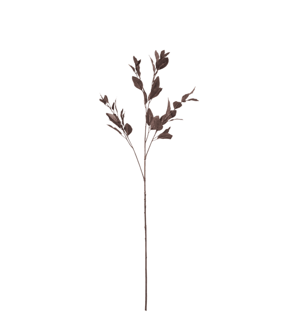 Faux Single Eucalyptus Stem - Dark Brown / Burgundy
