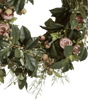 Faux Tea Rose and Eucalyptus Wreath Multi