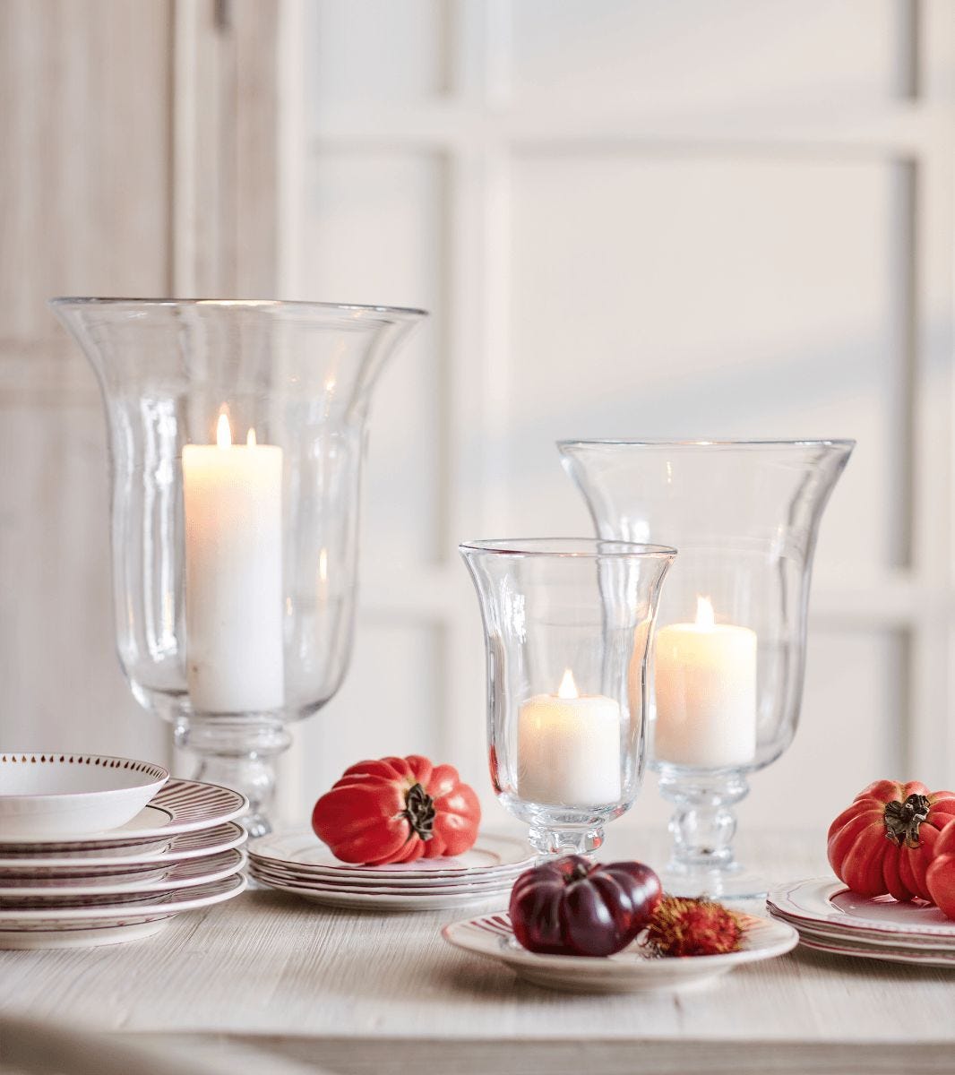 Medium Glass Hurricane Lamp - Clear