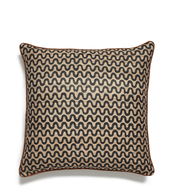 Grassetto Waves Cushion Cover - Indigo / Ochre