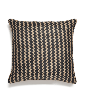 Grassetto Zigzags Cushion Cover - Indigo / Persimmon
