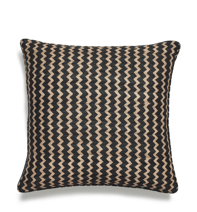 Grassetto Zigzags Cushion Cover - Cedar Green/Indigo