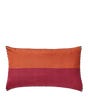 Half Stripe Silk Cushion Cover - Orange / Raspberry